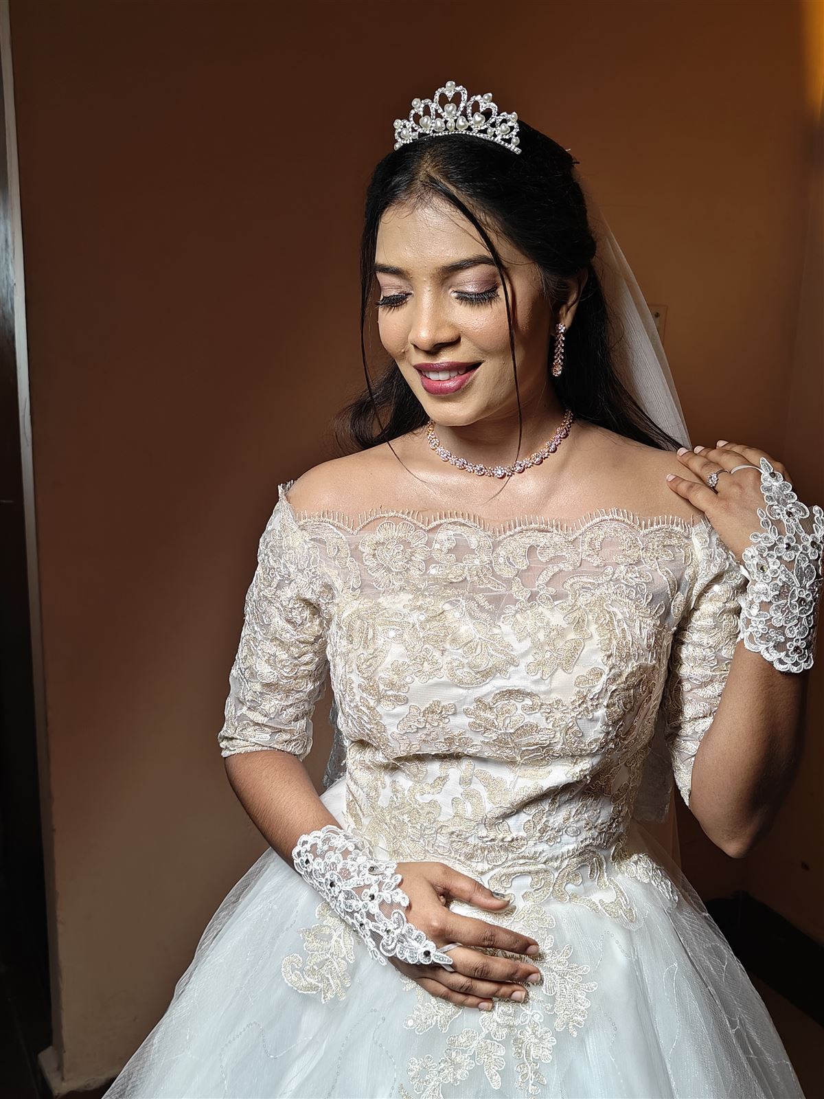 Bride in traditional South Indian makeup